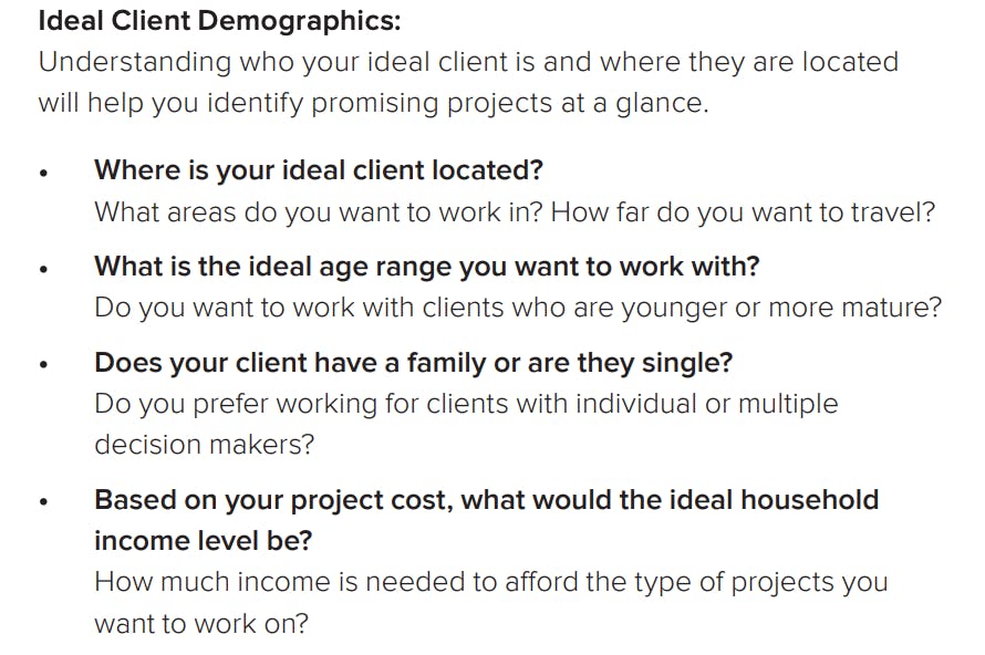 Ideal Client Worksheet