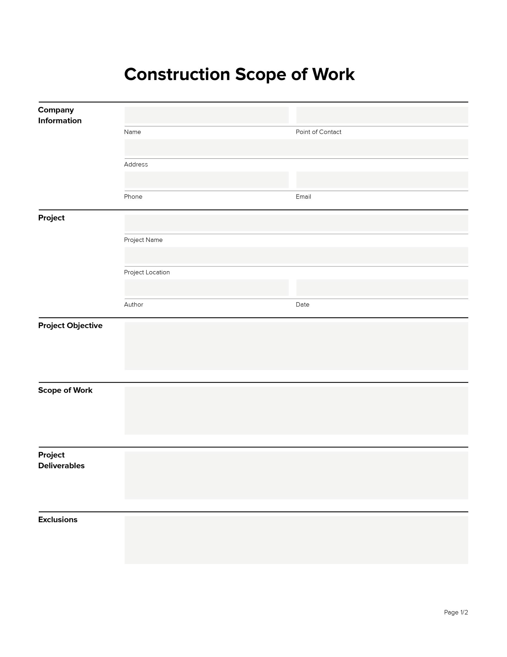 Residential Construction Scope of Work Example Template Houzz Pro Residential Construction Scope of Work Example Template Houzz Pro