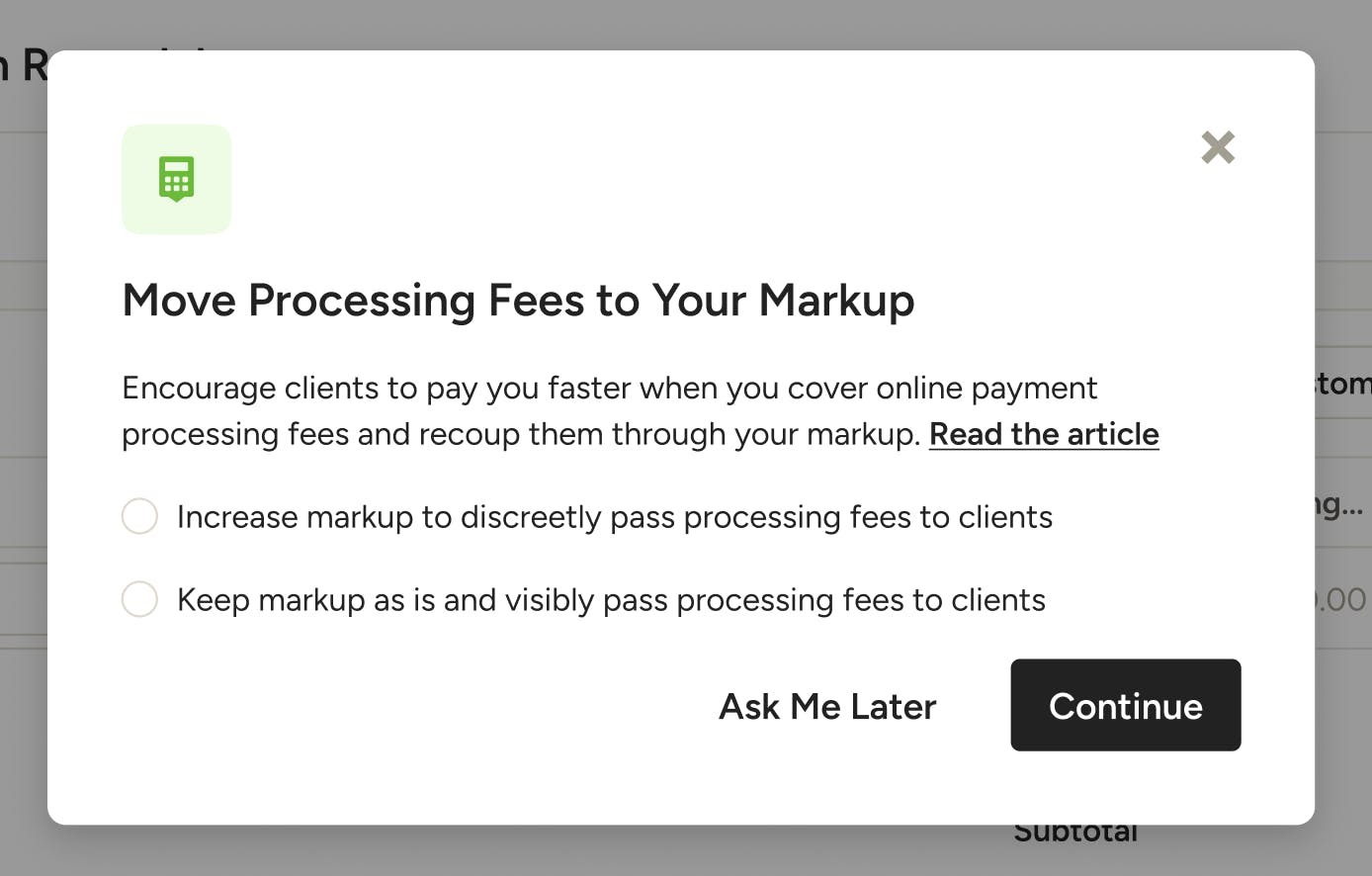 How to Move Processing Fees to Your Markup