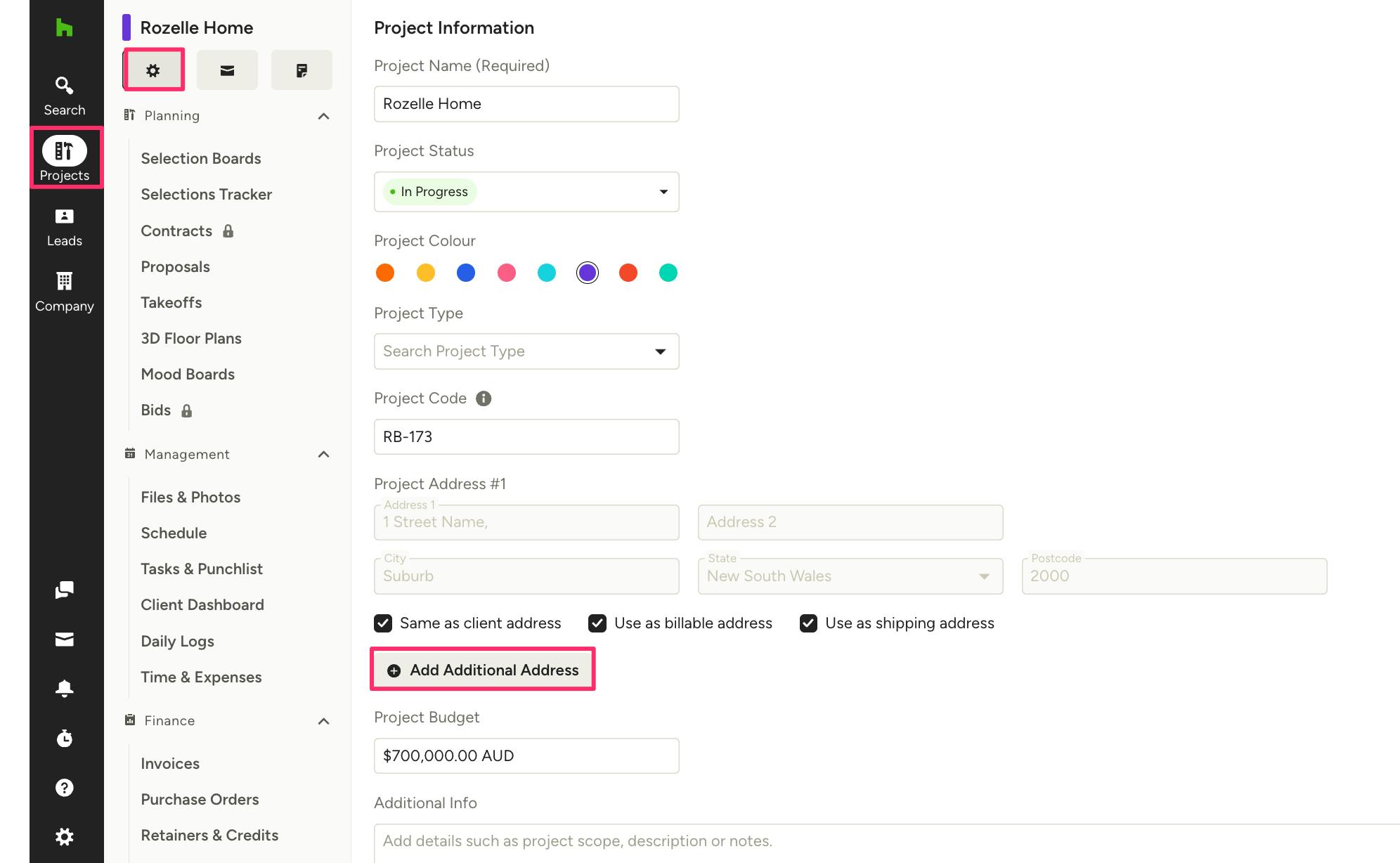 How to Add Multiple Addresses for a Project | Houzz Pro