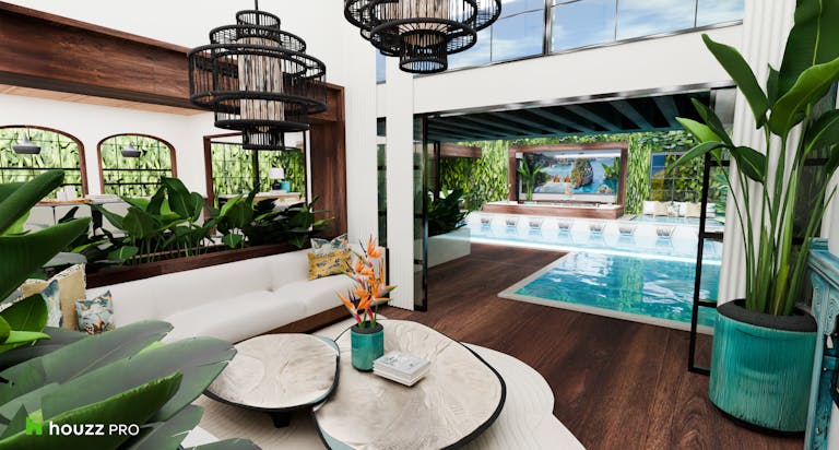 Houzz worked with four interior design firms to create room design renders inspired by four sought-after vacation spots around the world.